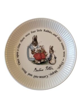 Beatrix Potter WEDGWOOD PETER RABBIT  6” Ribbed Plate Frederick Warne Vtg